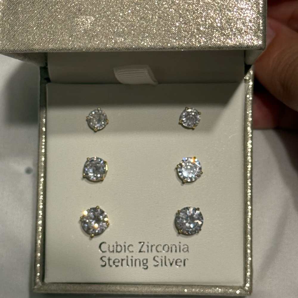 Silver Cubic Zirconia Stud Earrings